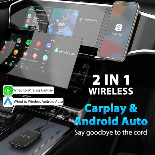Imagen 2 del producto 5 en 1 Carplay Smart Ai Box Android Auto adaptador Carplay inalámbrico reproductor Multimedia de coche Carplay conexión automática para YouTube Netflix