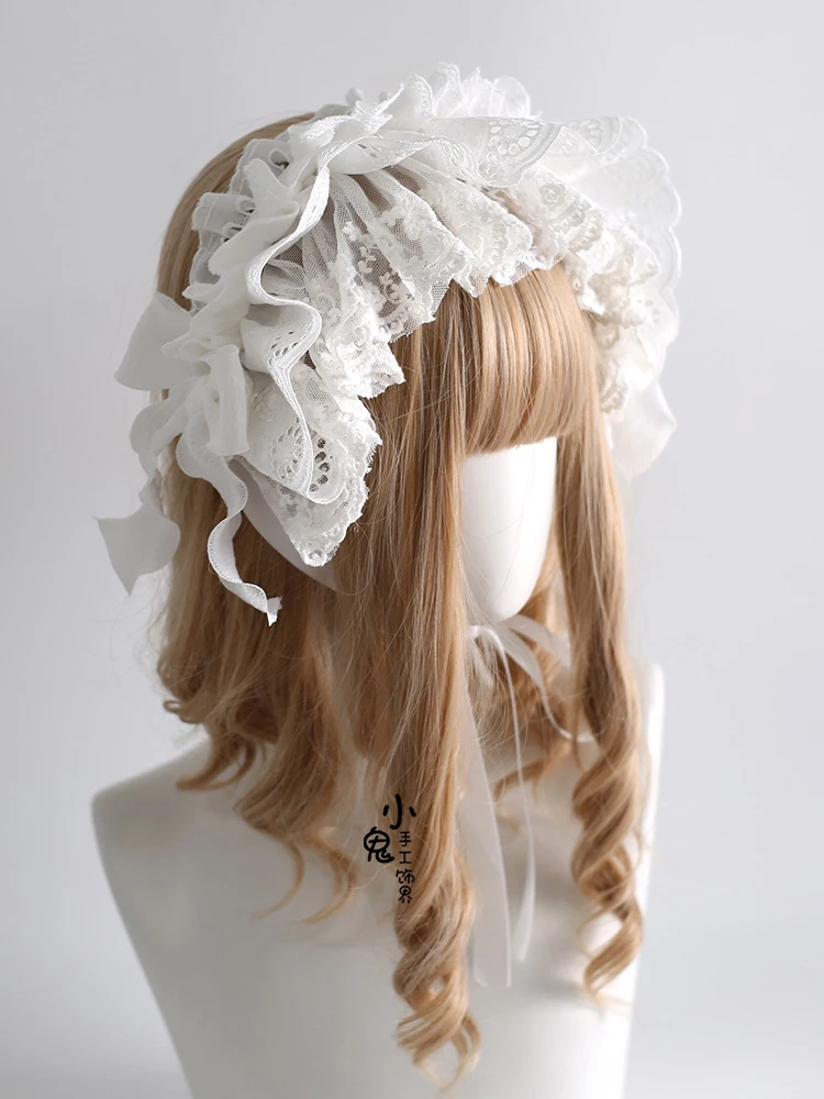 White Original doll feeling Sweet Lolita Headband accessori per capelli carini accessori per fiocchi Lolita Japanese tiara