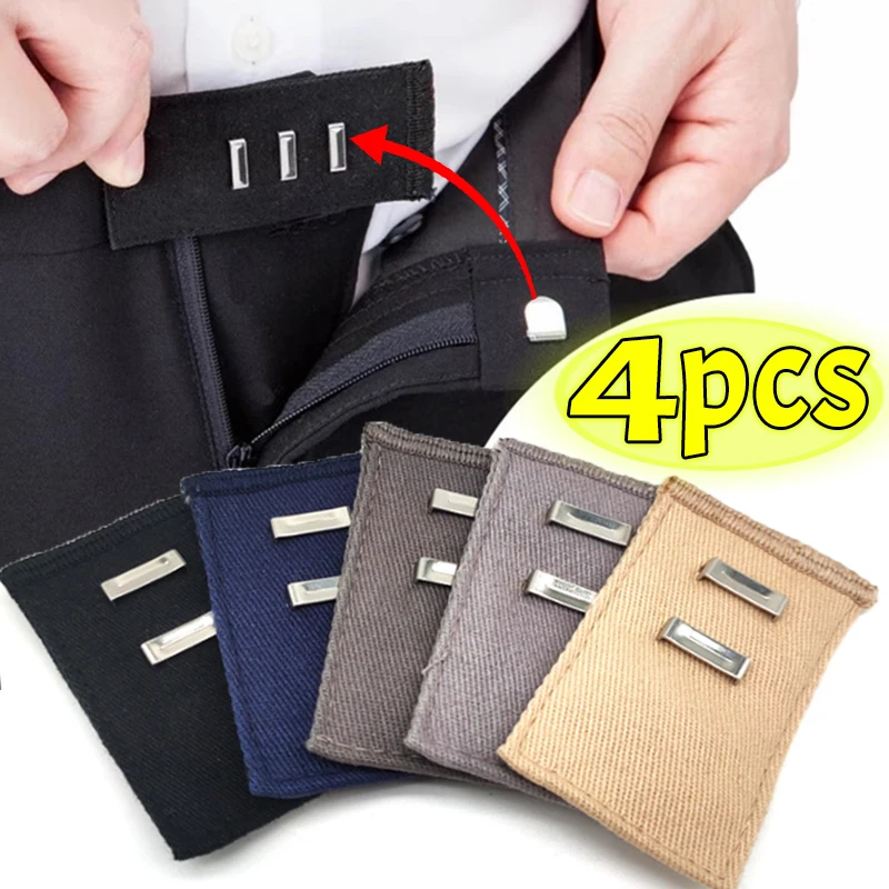 Waistband Extension Buckle Elastic Adjustable Buckles Pregnant Fat Pants Stretchable Button Solid Color Scalable Multiple Suit