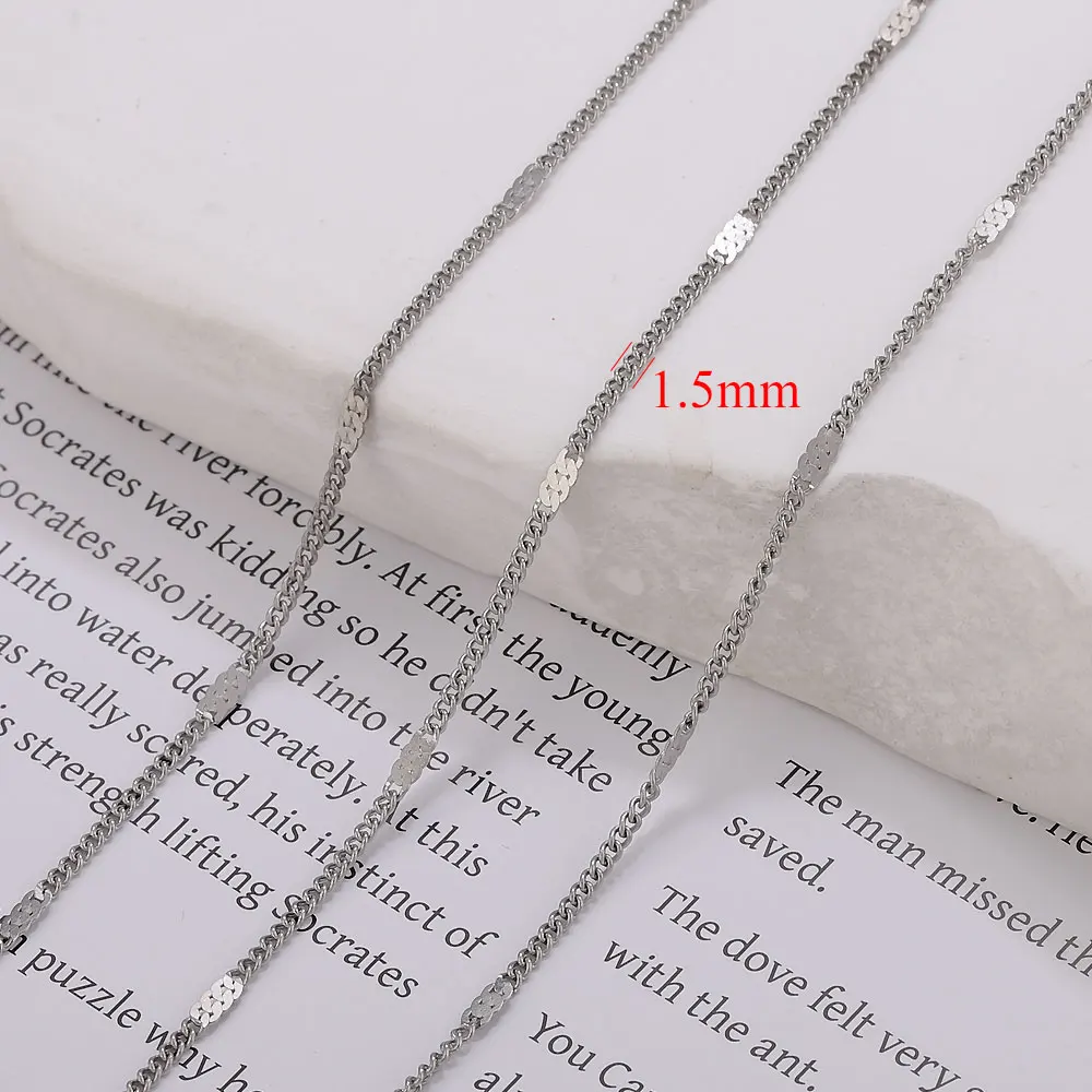 2 Meter Edelstahl-Gliederketten, PVD 18K vergoldet, für DIY Armband, Halskette, Schmuckherstellung, Zubehör. – Detail 3