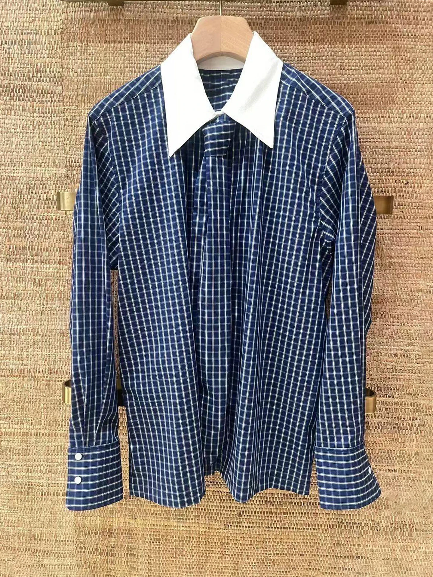 

S Home South Oil Высококачественная женская клетчатая повседневная блузка с завязками и воротником-стойкой, весенне-осенняя женская блузка Faion Top Quali