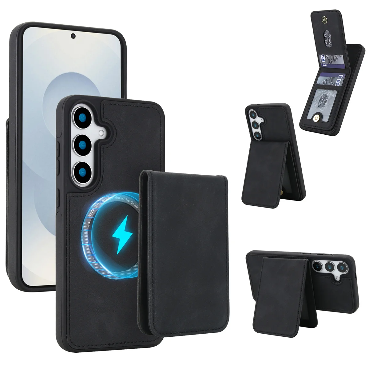 Für Samsung Galaxy S25 Rand S24 FE S23 Ultra S22 Plus A36 A17 A26 A16 A55 A35 A15 A54 Magnetische Telefon Fall Leder Brieftasche Abdeckung