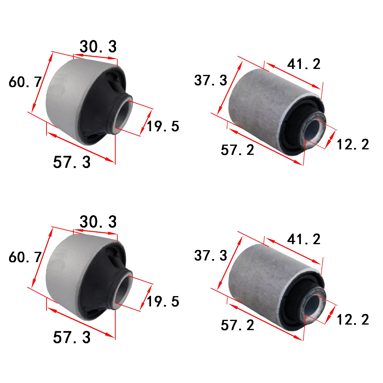 Svenubee ชุดบูชปีกนกด้านหน้า4ชิ้นสำหรับ Subaru Forester crosstrek 2008 2009 2010 2011 2012 2013 2014 2015 2018 2017