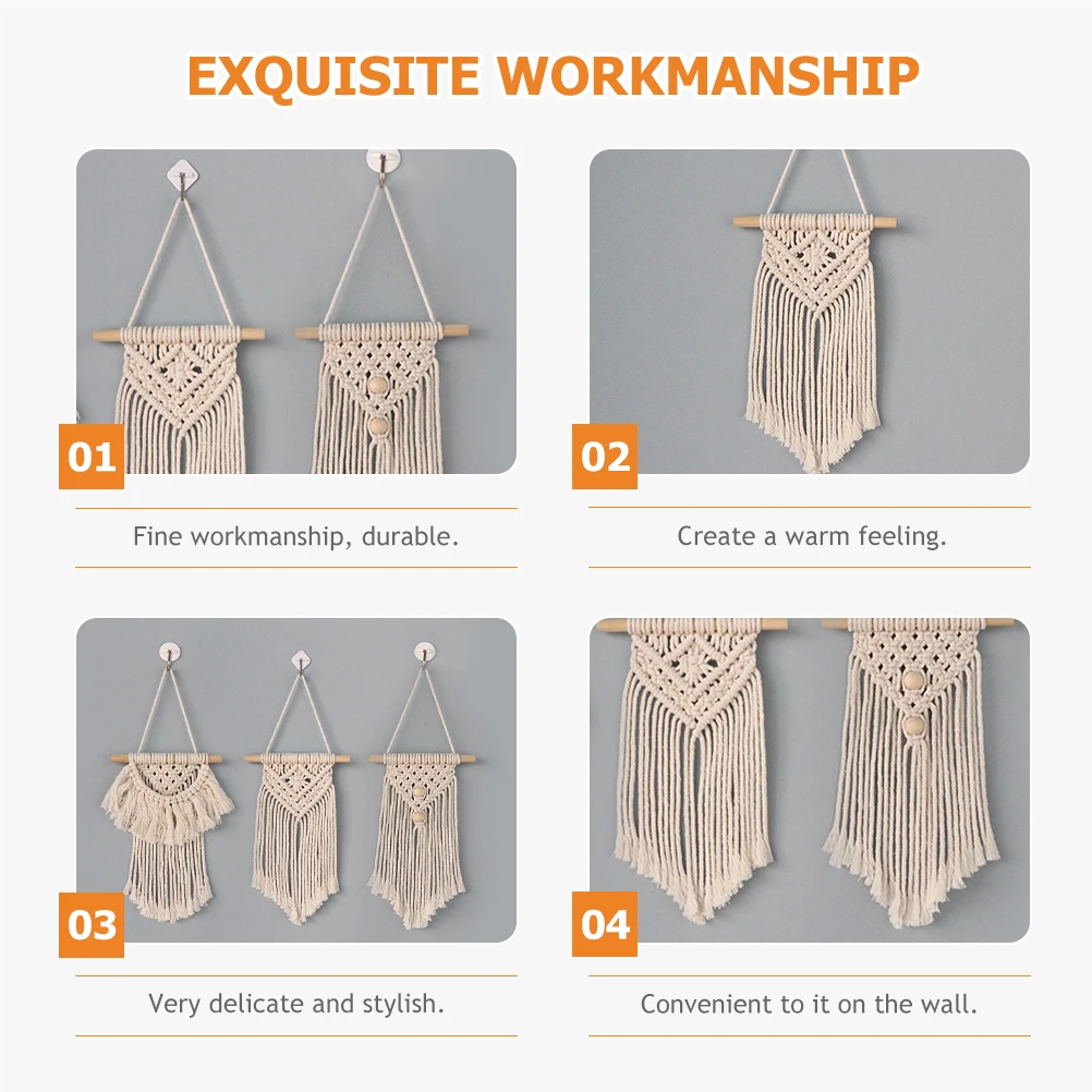 

Bohemian Macrame Wall Hanging Tassel Woven Tapestry Bedroom Apartment Nursery Room Decoration Hanging Woven Decor Home