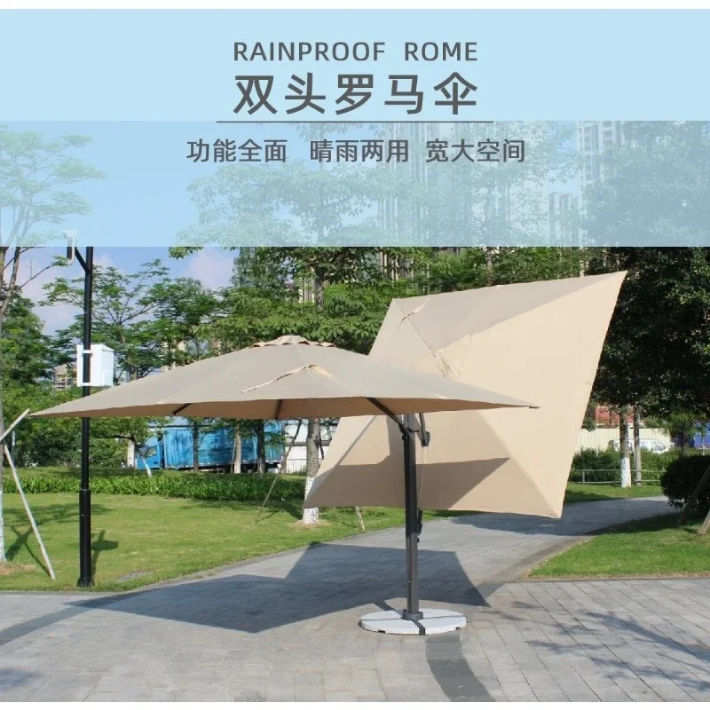 Double-headed swimming pool parasol, outdoor garden commercial high-end club two-way Roman umbrella