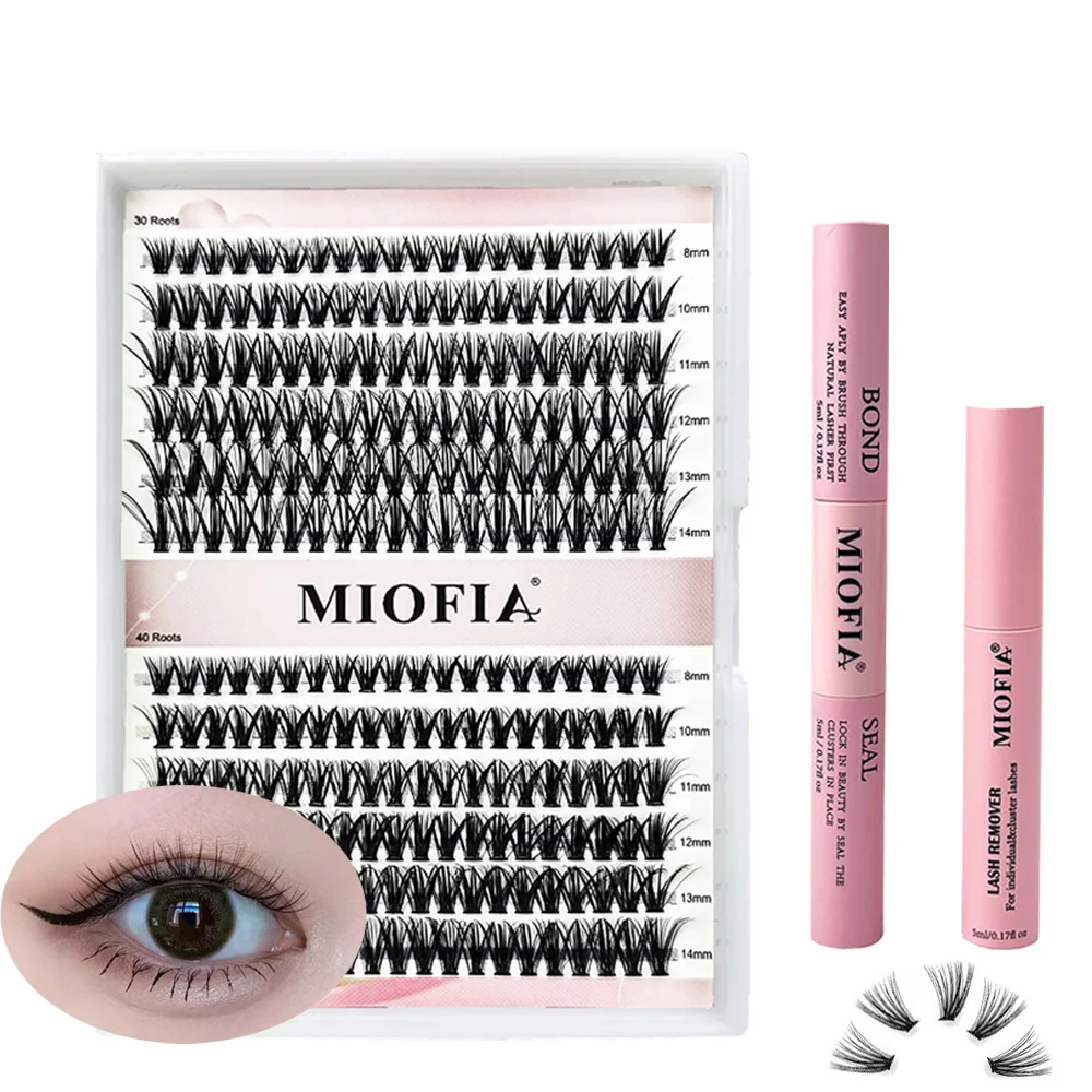 240 mazzi/1 scatola ciglia cluster Lash Bond e Seal Lashes colla strumenti per il trucco kit di estensione ciglia fai da te per incollare ciglia Glu