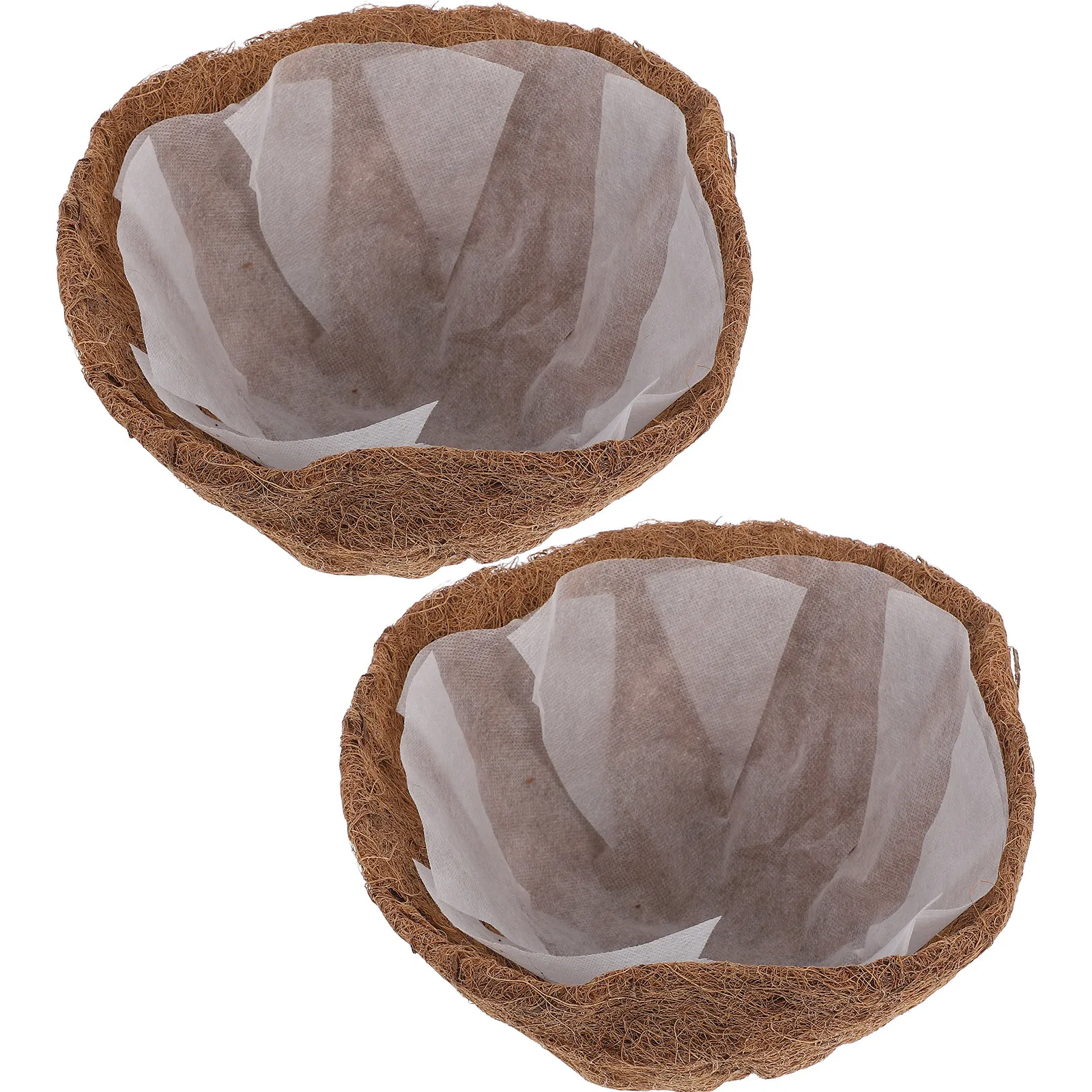 2Sets Natural Coconut Coir Liners for Planters Hanging Baskets Flower Pots Soft Comfortable Breathable Root Growth Promoting
