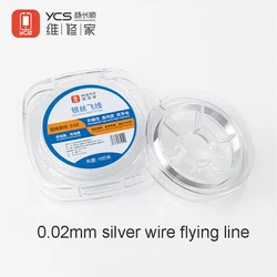 YCS 0.04MM Copper Wire 0.02MM Silver Wire Super Fine Jumper Wire High Toughness for Mobile Phone PCB Welding Repair Flying Line