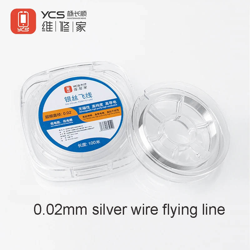YCS 0.04MM Drut miedziany 0.02MM Srebrny drut Super cienki drut połączeniowy Wysoka wytrzymałość do spawania PCB telefonu komórkowego Naprawa Latająca linia