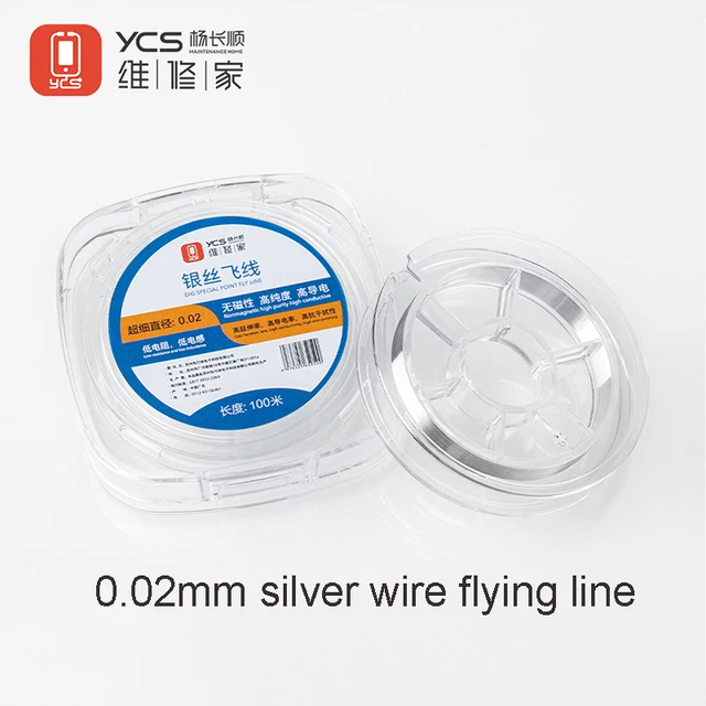 YCS 0.04MM Drut miedziany 0.02MM Srebrny drut Super cienki drut połączeniowy Wysoka wytrzymałość do spawania PCB telefonu komórkowego Naprawa Latająca linia