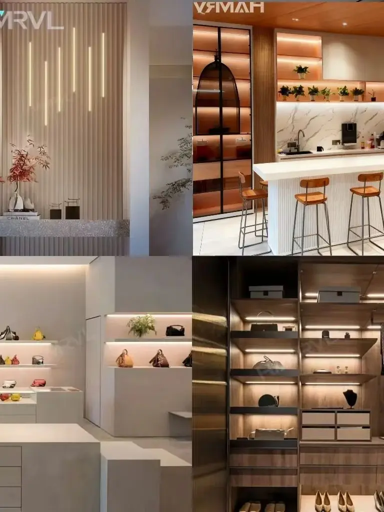 مستشعر اللمس LED ضوء لاسلكي شفاف من الخشب شريط ألومنيوم خزانة خزانة ضوء المطبخ رفض لمس الظلام