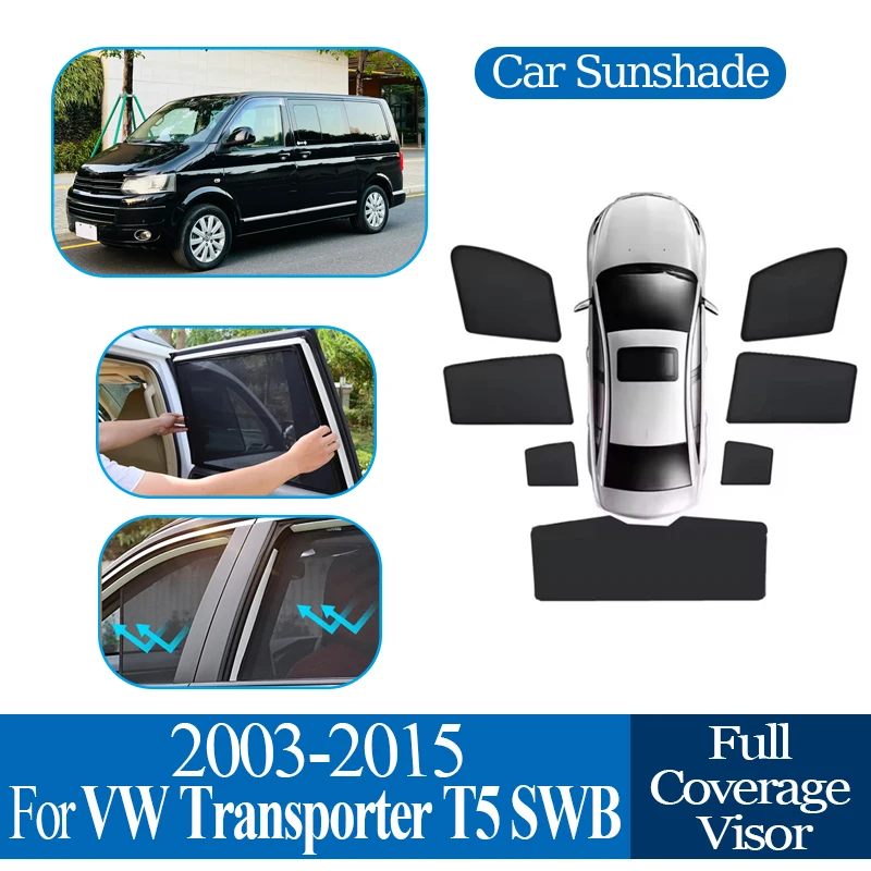 

Для Volkswagen Transporter Caravelle Multivan T5 SWB 2003-2015 2013 2014, автомобильный магнитный солнцезащитный козырек, анти-УФ-защита, блокирующая занавеска