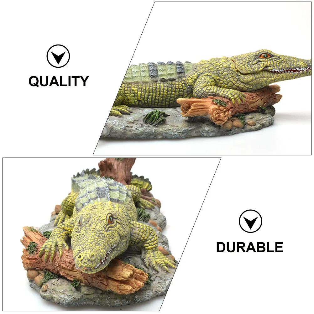 

Resin Aquarium Crocodile Decoration Lifelike Fish Tank Ornament EcoFriendly Craftsmanship