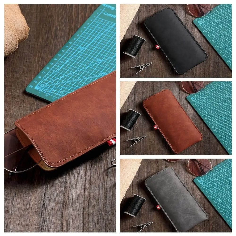 Rectangle PU Leather Glasses Bag Glasses Protective Solid Color Sunglass Storage Bag Jewelry Packing Waterproof