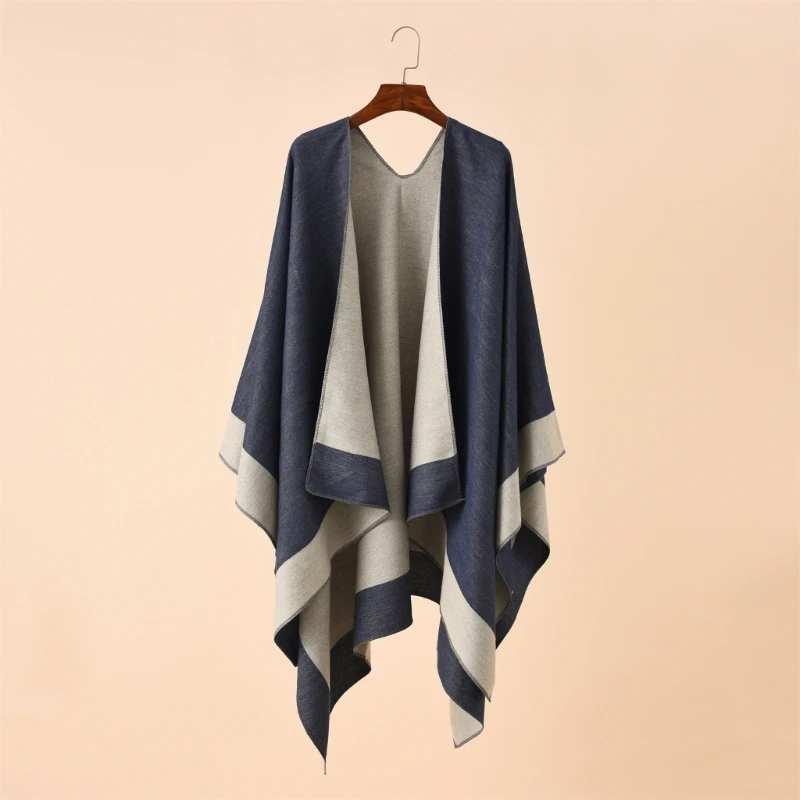 Oversized Sweater Shawls Elegant Layering Poncho Stylish Lattices Cardigan Shawls for Parties and Casual Outfits