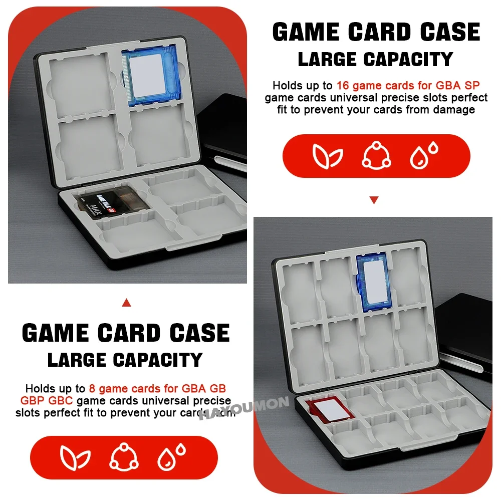 8-in-1 Magnetic Game Cartridge Storage Case for GB/GBC/GBP 16-IN-1 Card Box for GBA SP with Silicone Liner Protective Box Bag - view 3