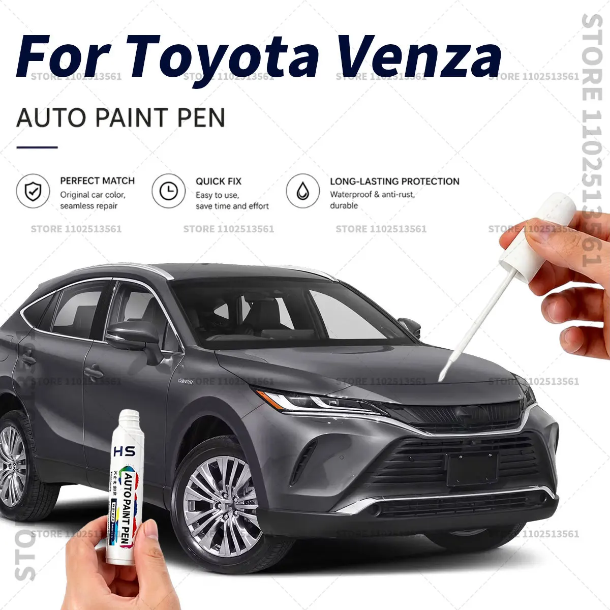 Quick Dry Car Touch Up Paint Pen Auto Scratch Repair Brush for Paint Chips Scratches and Scuffs For Toyota Venza Black White