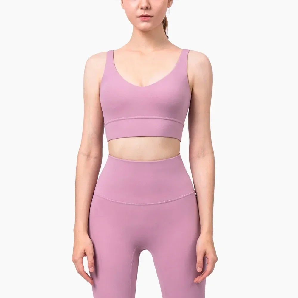 Soutien-gorge de fitness doux pour femmes, couleur citron, amissié dans le dos, haut de sport précieux pour gymnastique, push-up serré, bralette à séchage rapide avec coussretours de poitrine