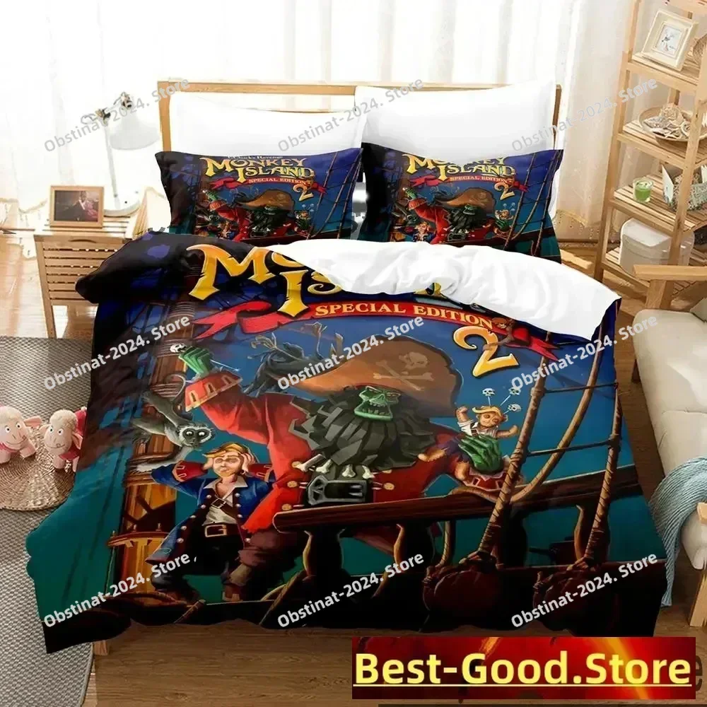 Monkey Island Lechuck 3D Print Comforter Bedding Set,Duvet Cover Bed Set Quilt Cover Pillowcase,King Queen Size Bedding Set Kid