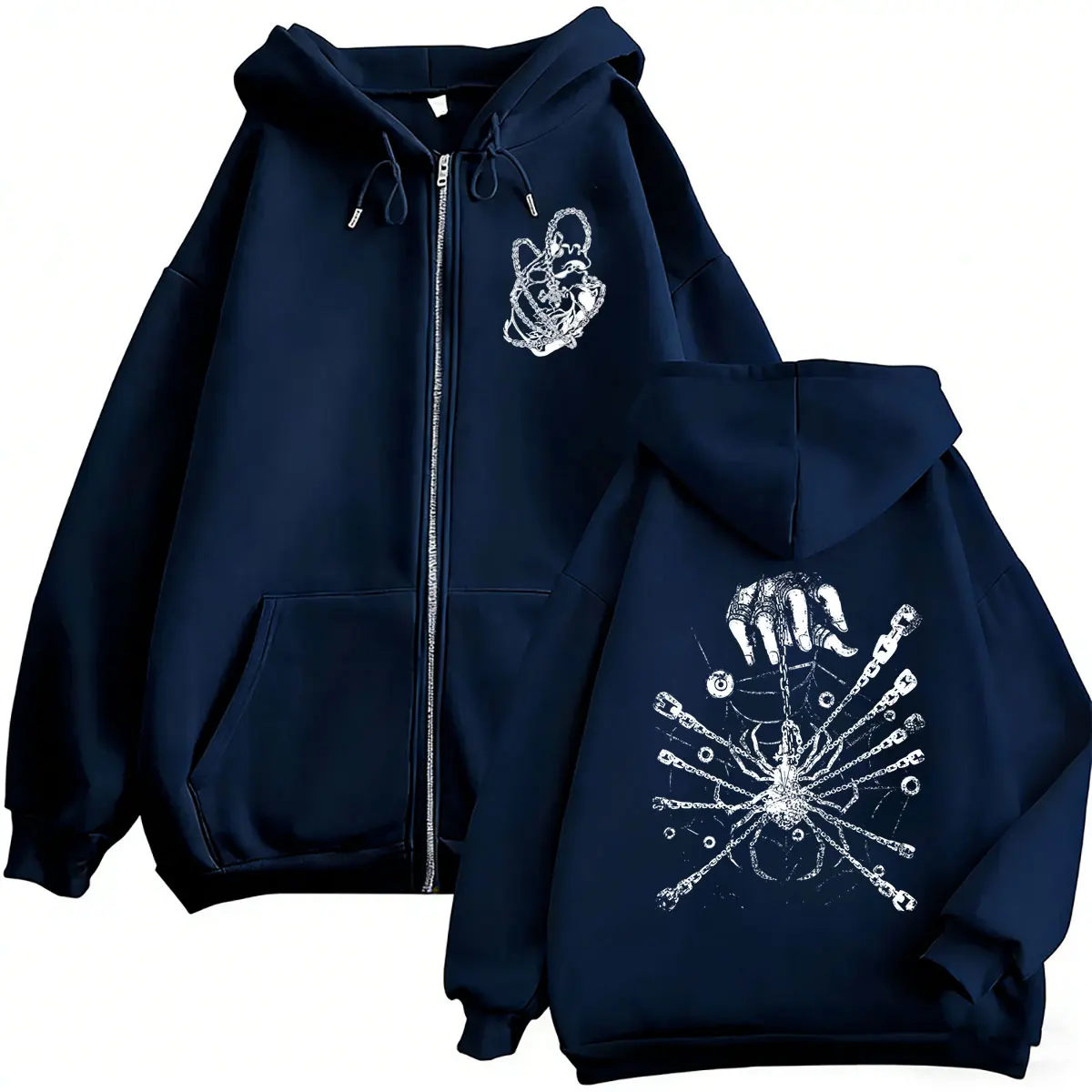 Anime Hunter X Hunter Kurapika Judgment Chain Reißverschluss-Hoodie für Herren und Damen Manga Oversized Streetwear Vintage Zip-Up Jacke Mantel – Detail 3