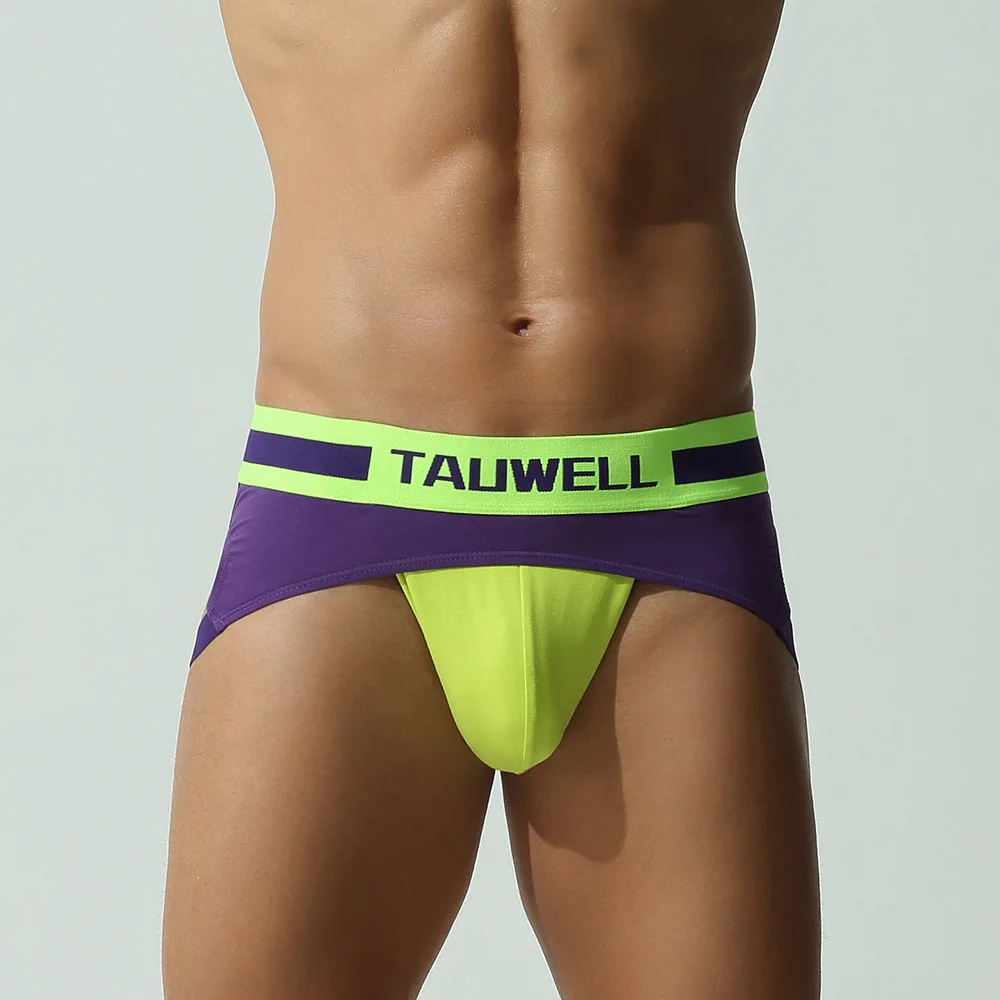 Underwear for Men Jockstrap TAUWELL Men's Contrast Color Jockstrap Underwear Breathable Stretch Low Rise T-back for Daily Sports