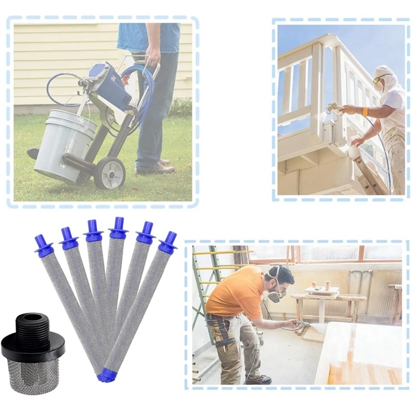 ABSJ-1PC 288716   Crépine d'entrée de remplacement 3/4 avec 6 pièces 288749   Filtres pulvérisateurs 60Mesh SG2/SG3 pour pulvérisateurs de peinture sans air
