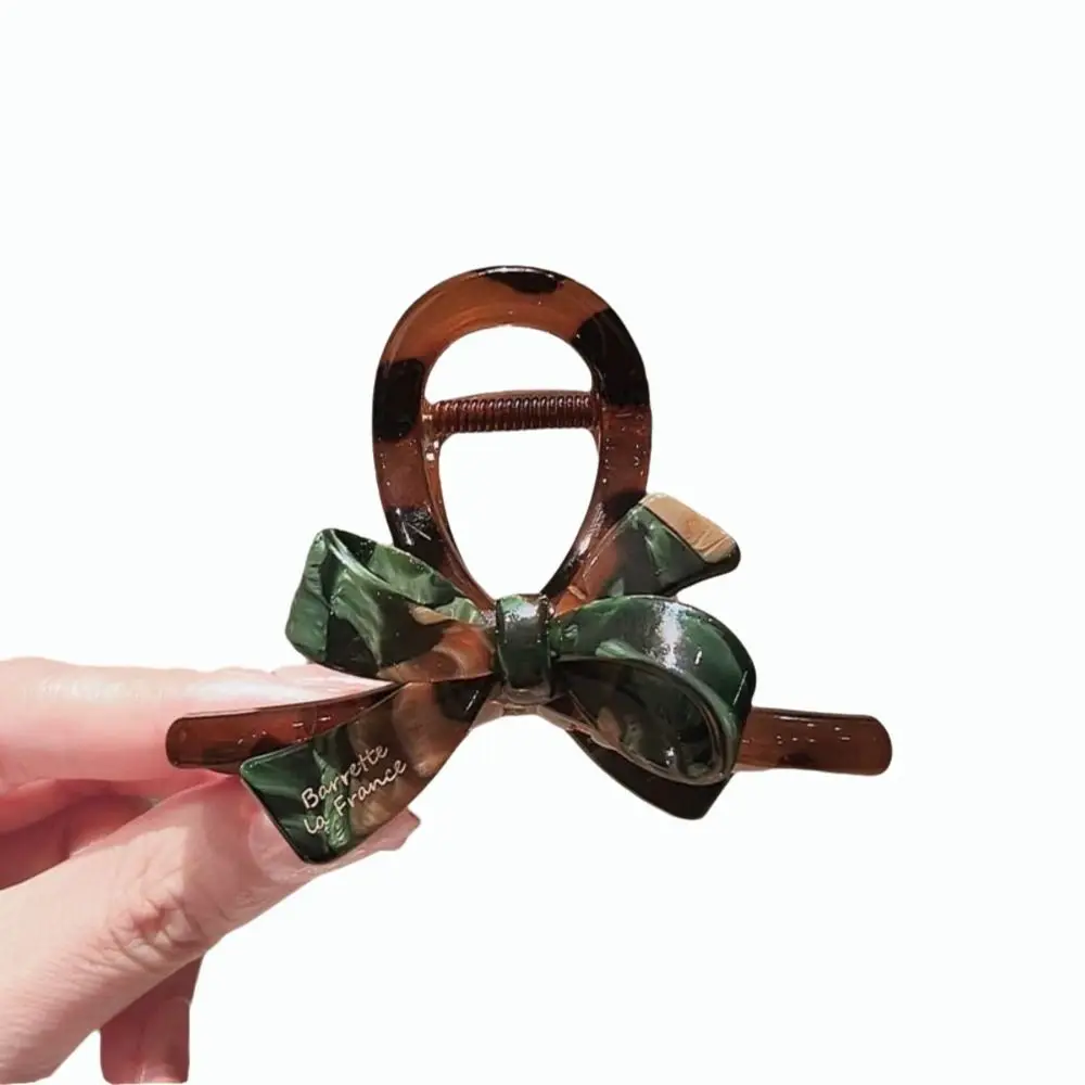 Fashion Acrylic Hair Claw Amber Hair Accessories Bow Hair Clamp Enamel Painting Shark Hair Clip Makeup