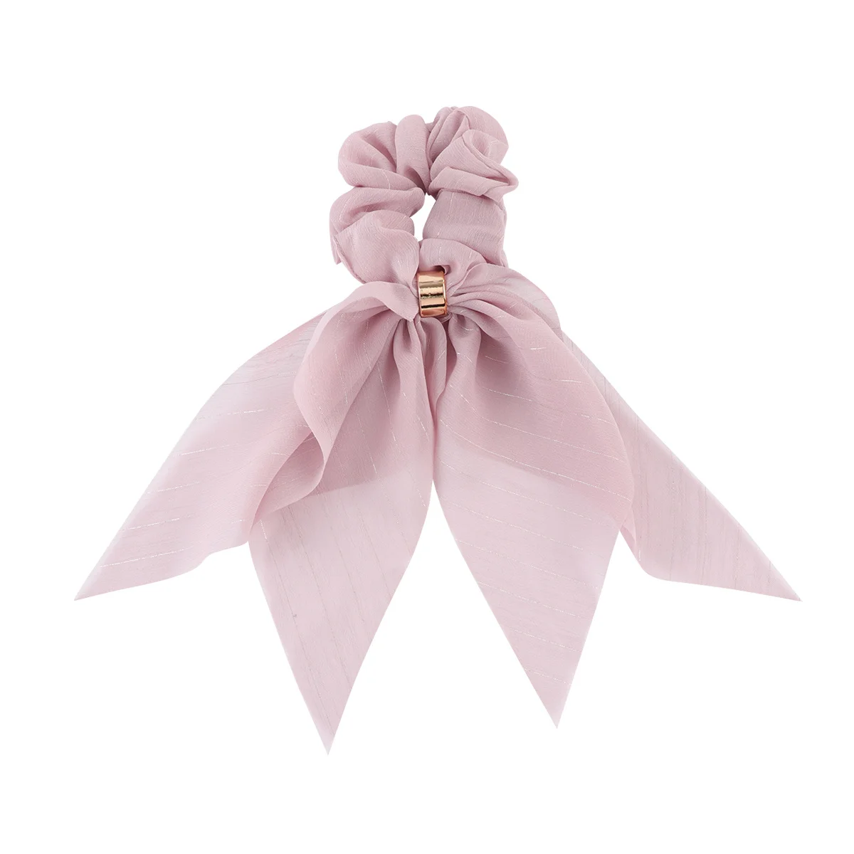 

Long Buckle Design Cloth Tie Ponytail Holder Tie Girls Long Hair Ring Fashion Hair Accessories Dark Pink