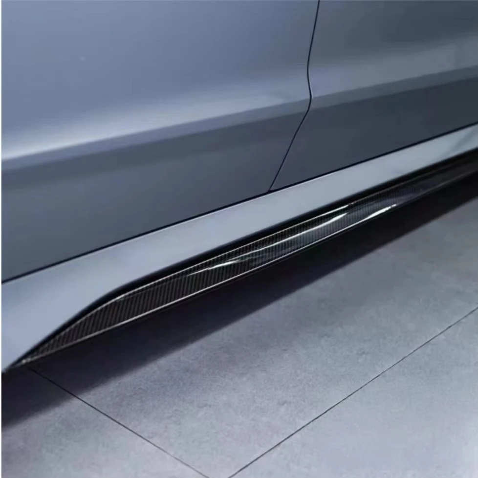 High Glossy Prepreg Dry Carbon Fiber Car Bumper Side Skirt for A5 S5 2020-23 Rocker Panels Side Skirt