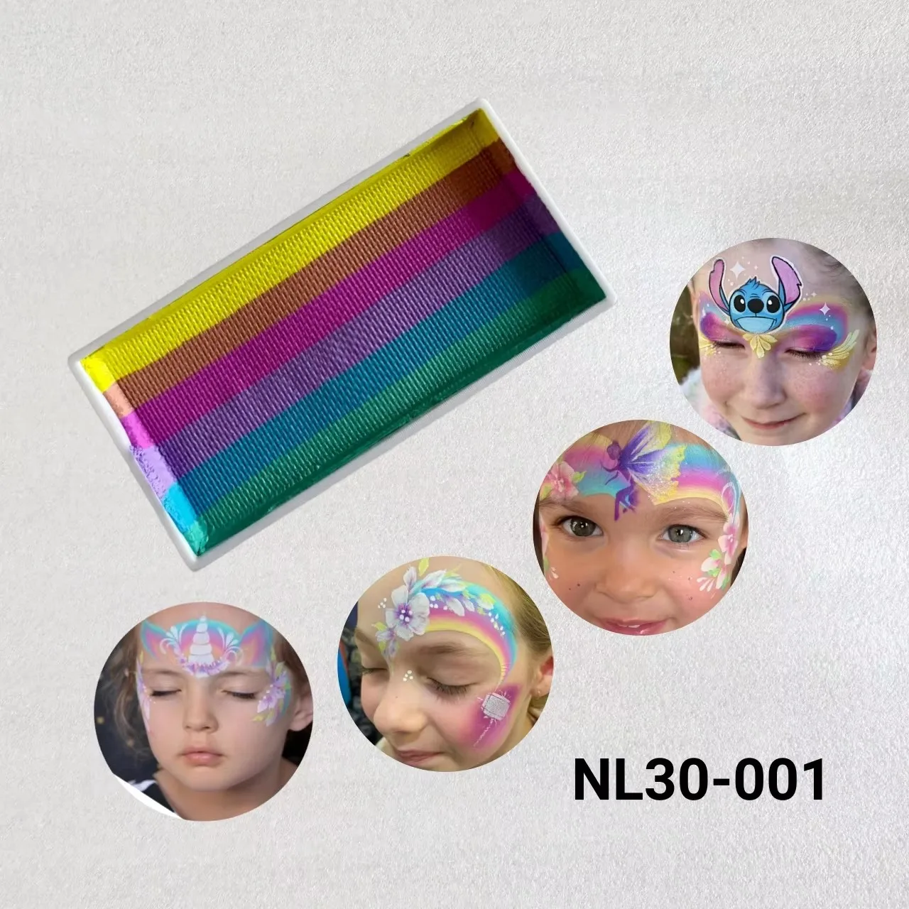 30g Water Based Rainbow Split Cake Face Painting Makeup Pastel UV Aqua Eyeliner for Body Art Party Halloween Christmas
