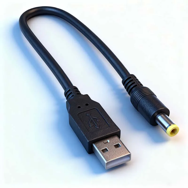 2PCS USB to DC 5.5 x 2.5 Charging Cable, 0.75 sq. mm, High-Power 10A Current, 5V Thickened Power Cable