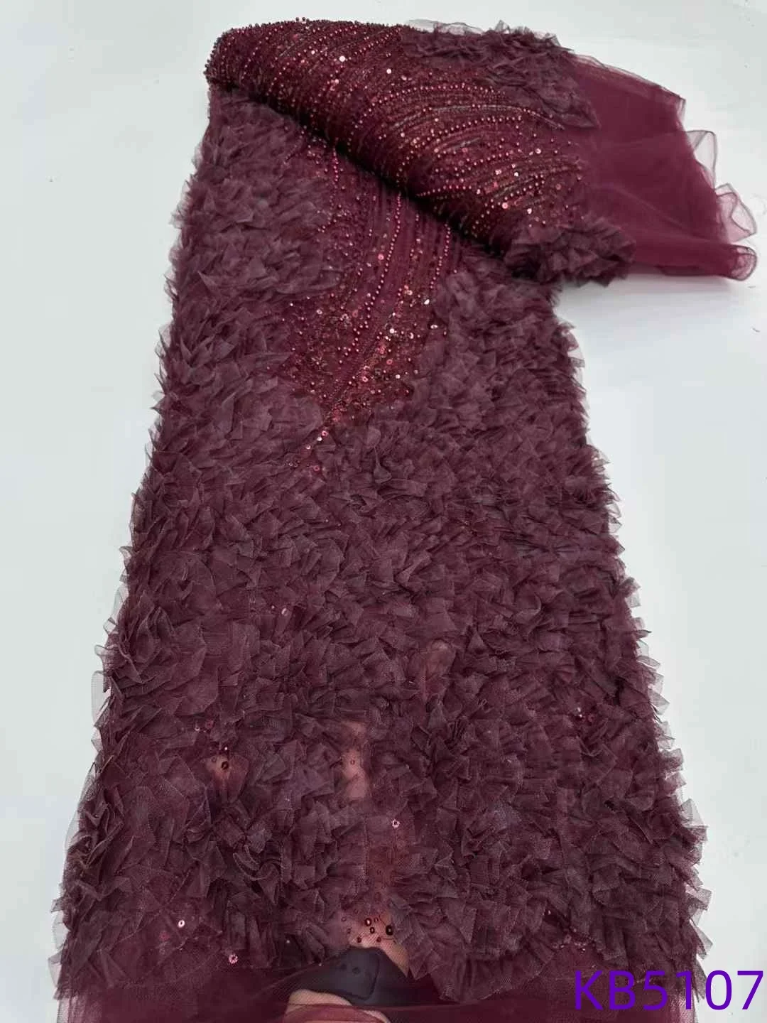 Green Beaded French Mesh Lace Fabric African Lace Fabrics High Quality Sequence Lace 2025 Blue Sequins Fabrics For Sewing KB5121