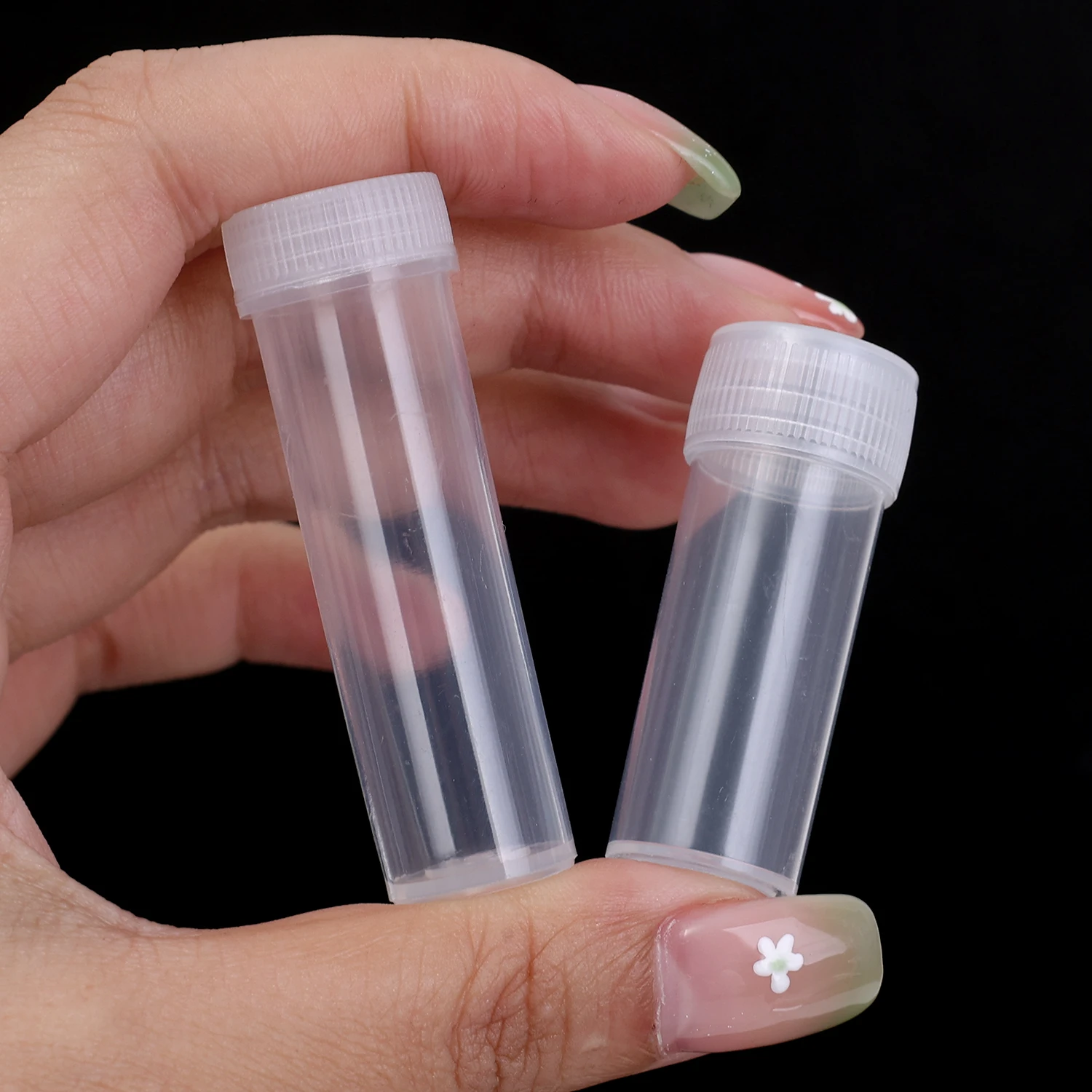 5/7ML Sample Jars Mini Storage Bottle Plastic Vials with Lids Test Tube Containers for Beads Glitter Powder Pill Travel Bottles
