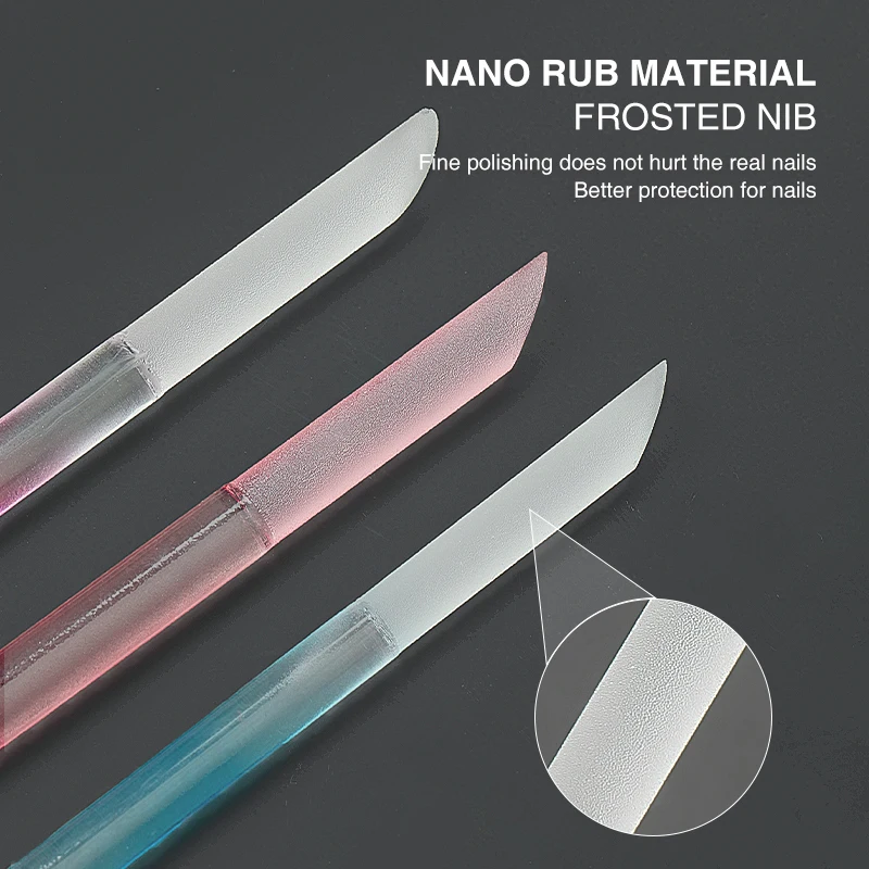 1PCS Glass Cuticle Pusher Non-slip Transparent/Gradient Nail Manicure Stick Double-ended Professional Precision Filing Cuticle