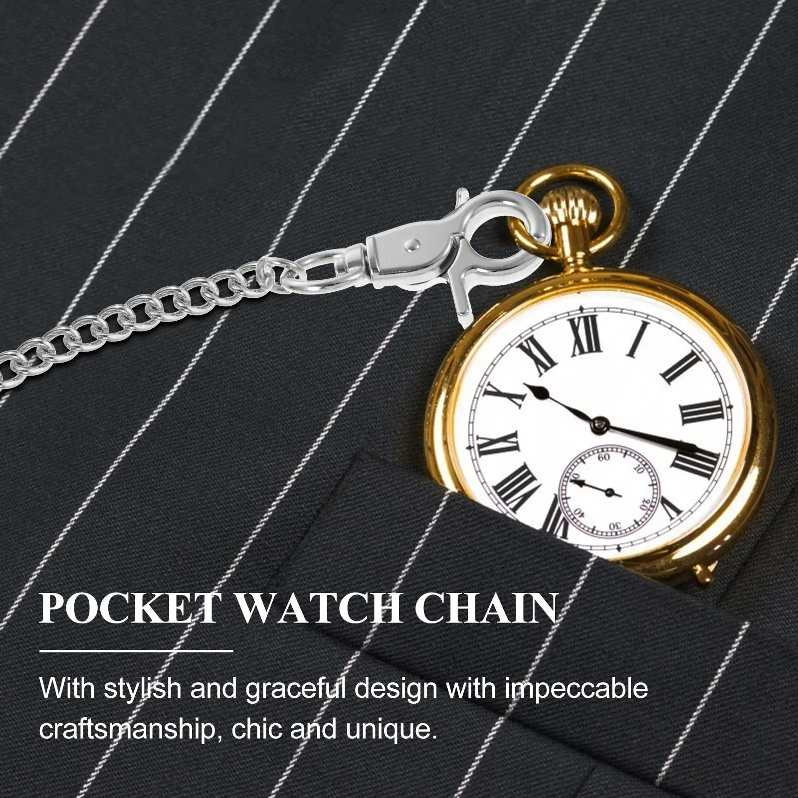 Electroplated Metal Pocket Watch Chain Buckle Accessory Handbag Suit Hanging Clothes Stainless Steel Fashion Jewelry Lightweight