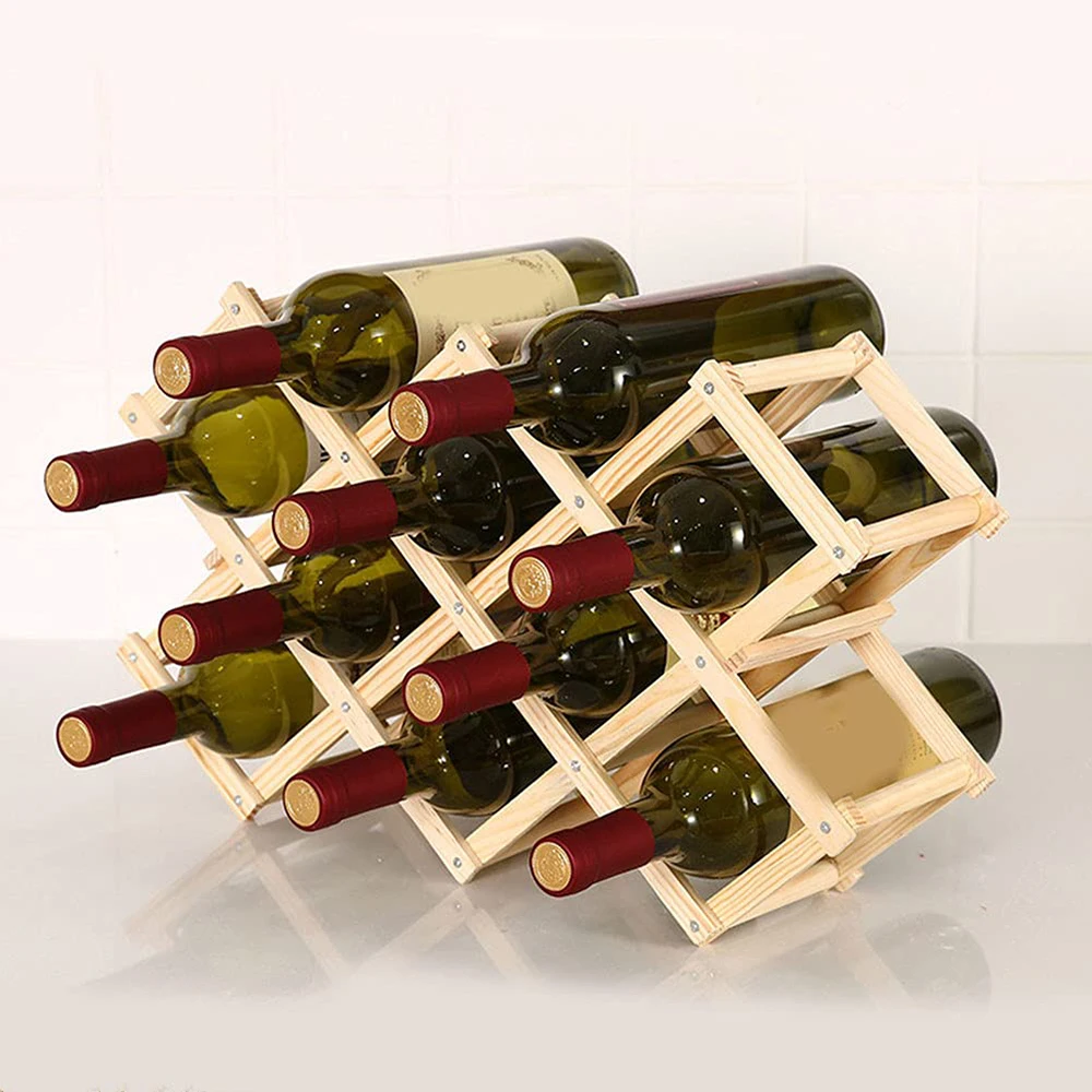 Empilhável Wine Storage Rack, Madeira Wine Rack, Home Brewery e Wine Making Barware, Gabinete do Vinho Tinto, Bar Ferramentas, 3, 5, 6, 10 Garrafas