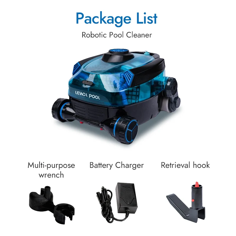 For Robotic Pool Cleaner Garden Swimming Pool Smart Automatic Cordless Eco Friendly Cleaning Robot Wall Climbing Function Vacuum