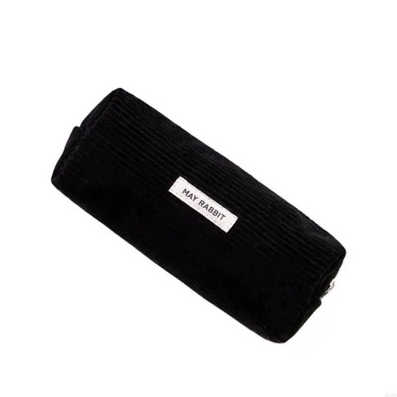 H37B Pencil Large Capacity Pencil Case Corduroy Pencil Bag Makeup Bag Practical Stationery Bag Makeup Bag Cosmetic Bag