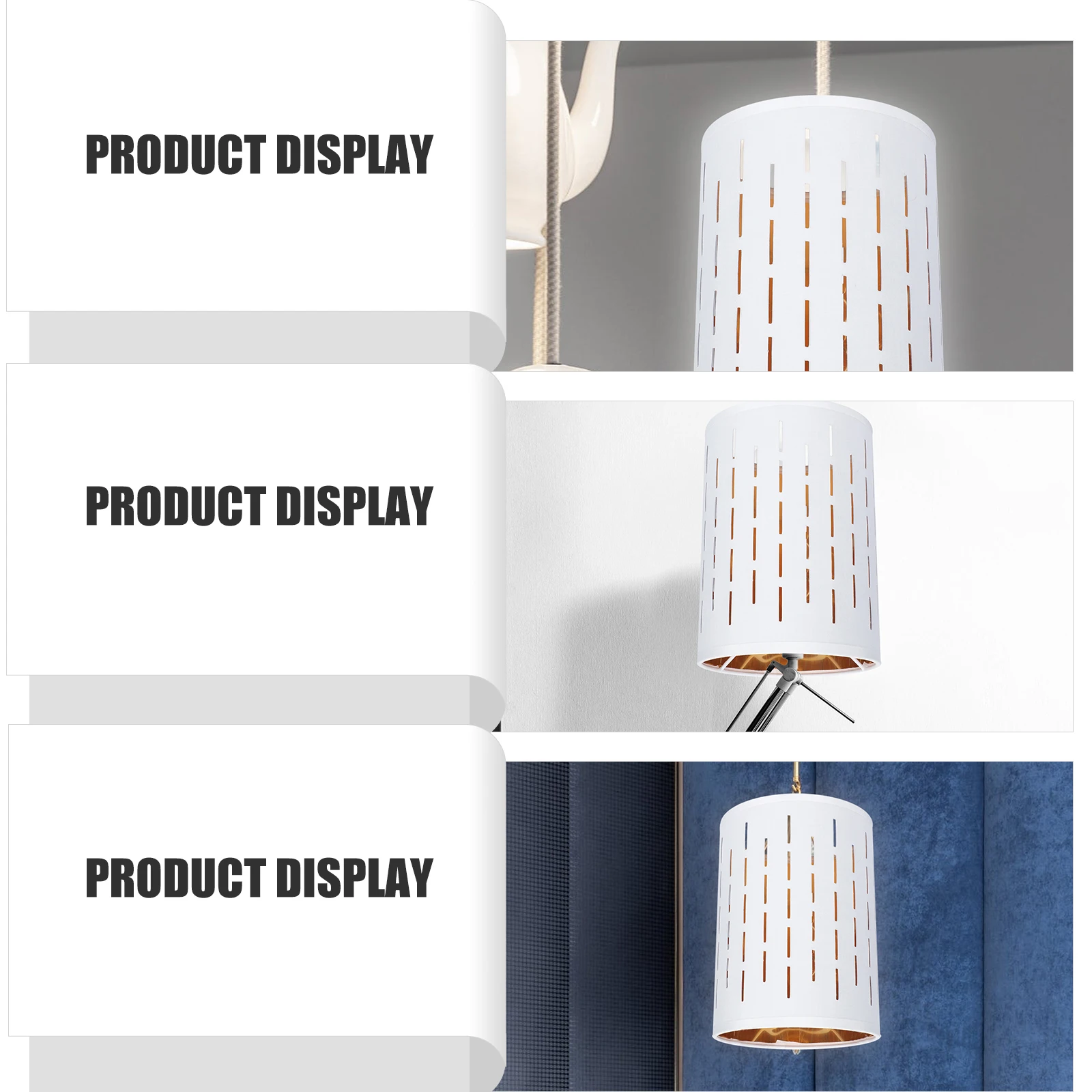 

Hollow Round Lampshade 140mm White Gold Fabric Bedroom Lampshades Table Light Cover Modern Decor Lighting Accessories