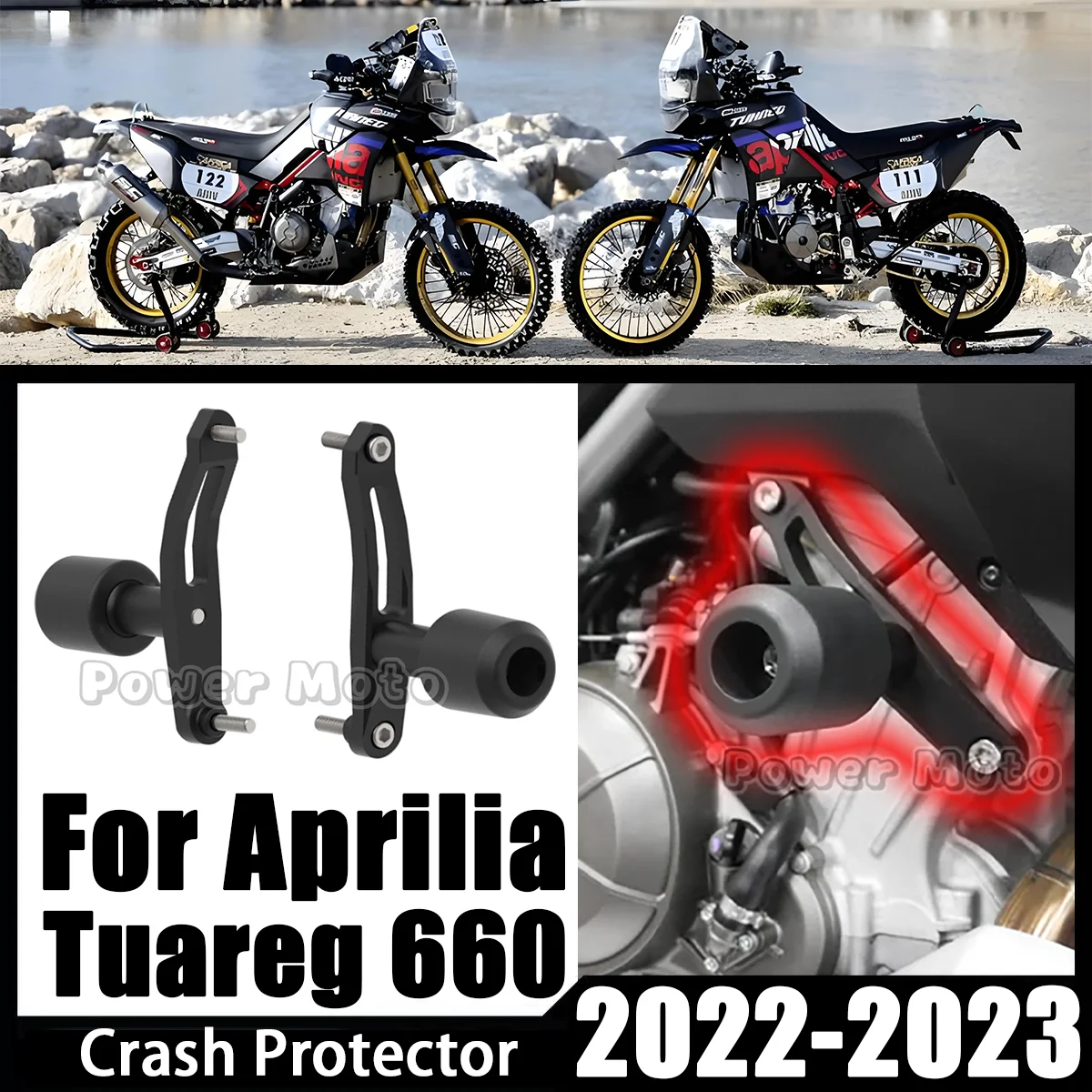 

For Aprilia Tuareg 660 2022-2023 Motorcycle Bumper Body Engine Frame Slide Fall Protection