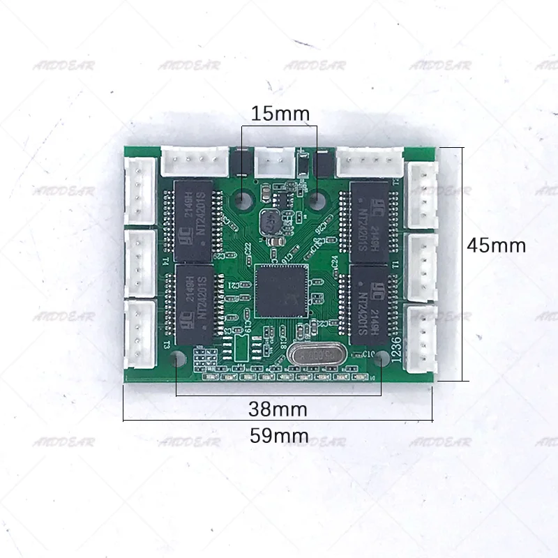 Snelle Schakelaar Mini 8 Port Ethernet Switch 10/100Mbps Rj45 Netwerk Switch Hub Pcb Module Board Voor Systeem integratie Module