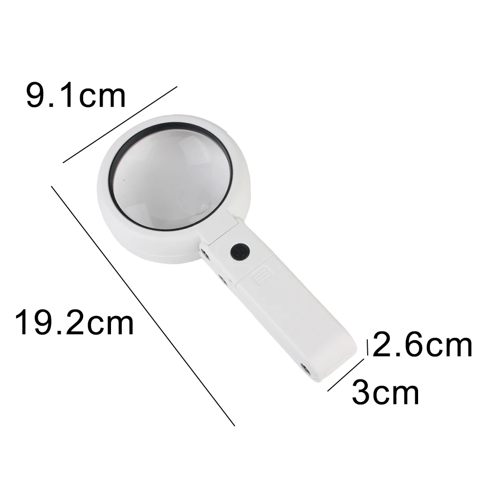 For Jewelry Appraisal Reading Repair 5x 11x Foldable Magnifying Glass Stand Desk with 8 LED Light Portable Hand-held