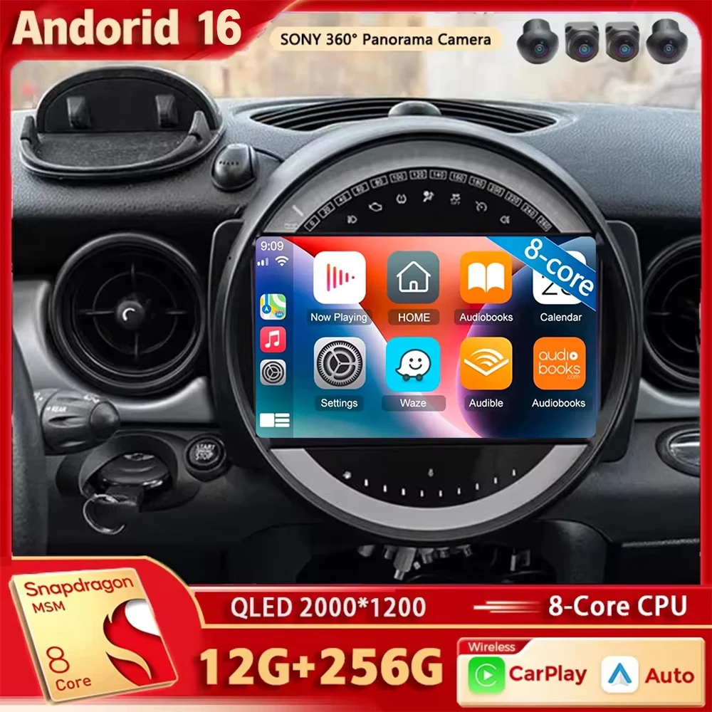 AR Radio Android 16 für BMW Mini Cooper R56 R60 R51 2006 - 2015 GPS Carplay Navigation Stereo Auto DSP BT DVD Multimedia-Player