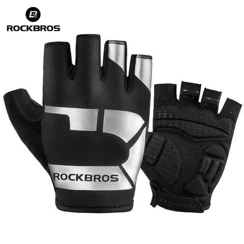 ROCKBROS Bike Gloves Men Women Breathable Shockproof SBR Palm Cycling Shorts Gloves MTB Road Sports Half Finger Cycling Gloves
