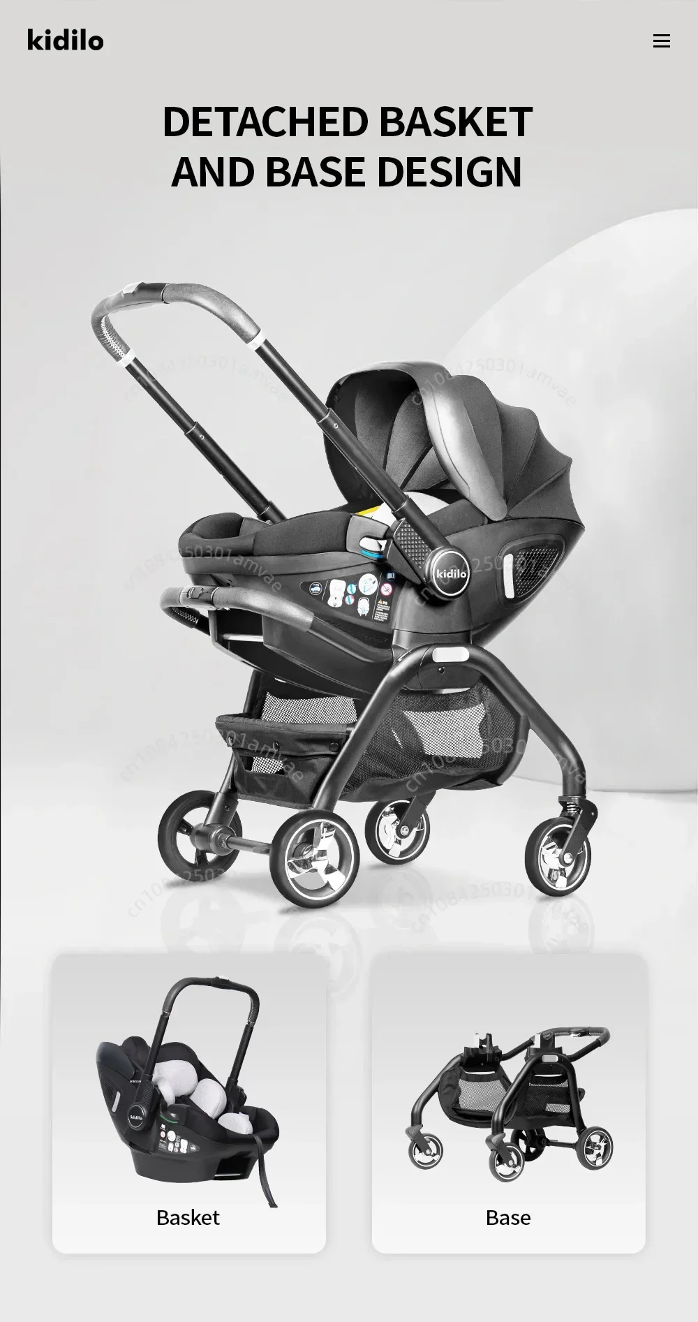Tragbare Babywagen (einschließlich Babykörbchen für Neugeborene) und multifunktionale Babywagen, die aus der EU versendet werden – hochwertige, zusammenklappbare Babywagen. – Detail 5