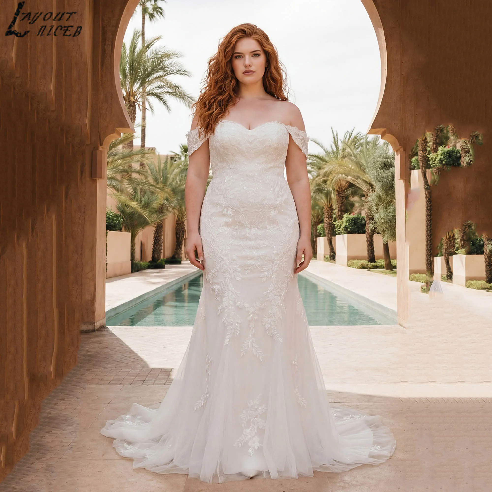 

Elegance Mermaid Wedding Dress Sweetheart Off Shoulder Appliques Bridal Gowns Lace Up Backless vestidos de novia 2026 Customized