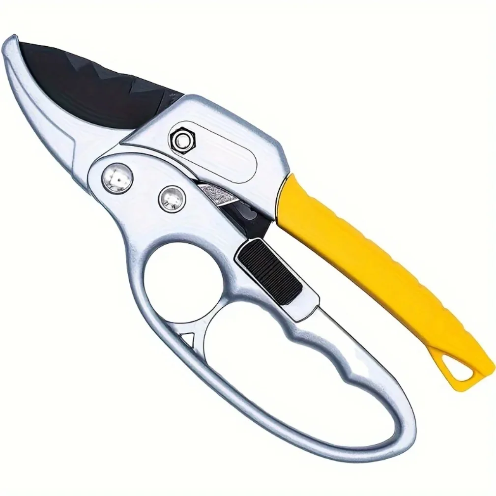 

8" Durable Professional Ratchet Garden Pruning Shears - 3-Stage Anvil Design for 5X More Cutting Power, Ideal for Weak Hands