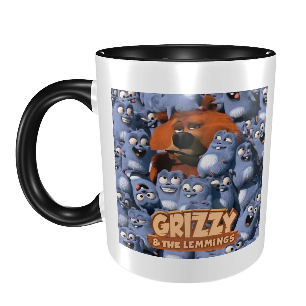 Funny Grizzy And The Lemmings Cartoon Characters Mug Funny Ceramic Coffee Cups Tea Mugs Milk Cup Drinkware Gifts for Woman Man