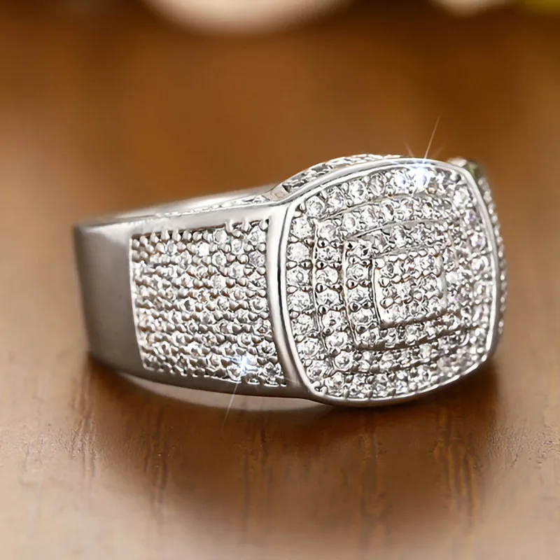 خواتم زفاف من الفضة الإسترليني عيار 925 للنساء كاملة من الزركونيوم المكعب AAA هدايا مجوهرات الخطوبة المستديرة الرائعة