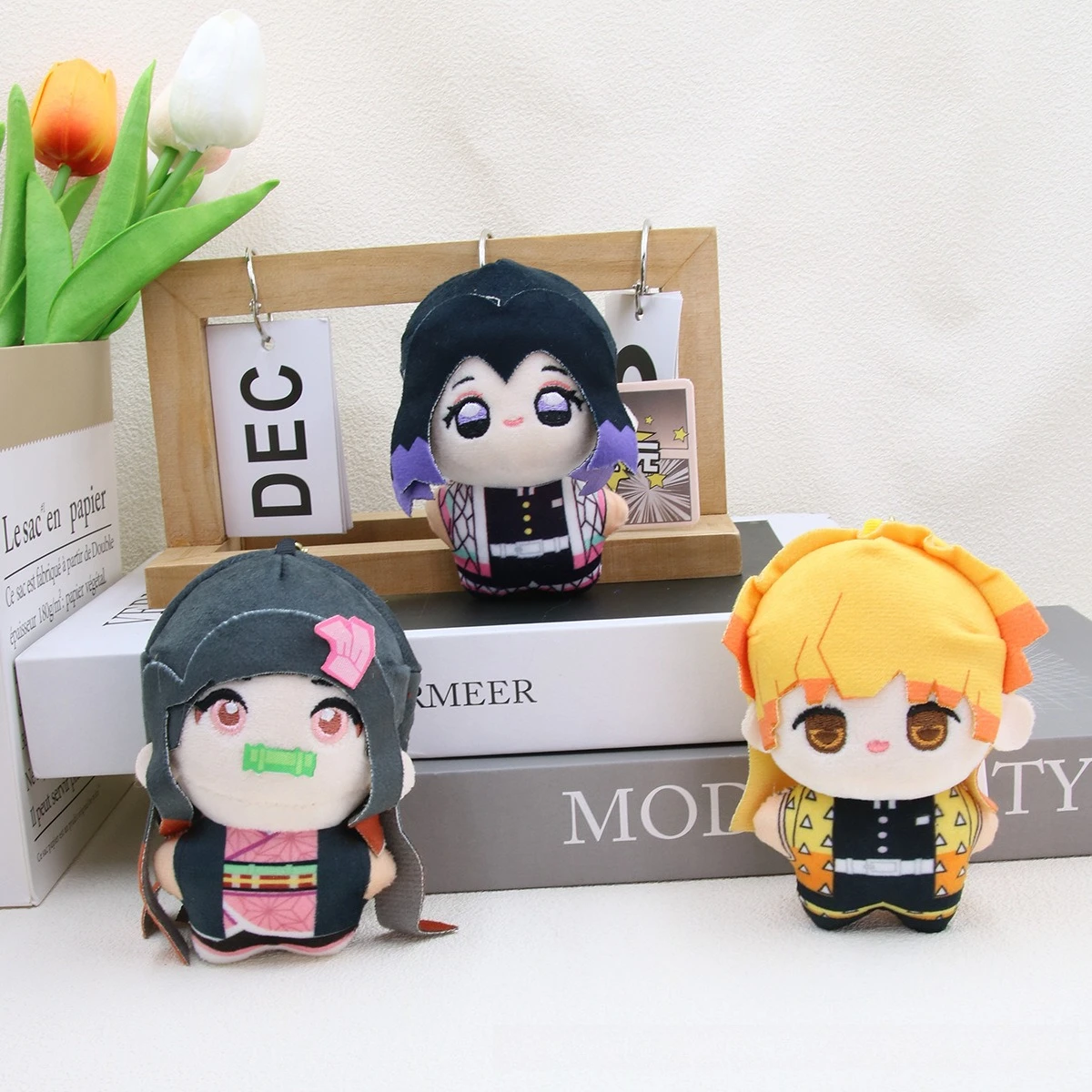 Kawaii Demon Slayer Plush Doll Keychain Cute Chibi Tanjirou Nezuko Collectible Pendant Anime Fan Gift view 3